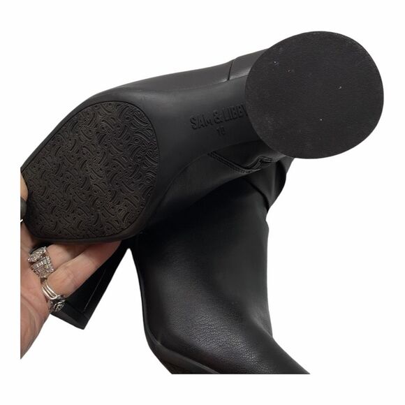 Brand New Sam and Libby Women Size 10 Carlotta Black Leather Ankle Booties Boots - Picture 4 of 6
